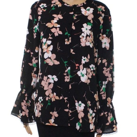 Karl Lagerfeld Tops - 🔹️NWOT Karl Lagerfeld Black Floral Print Blouse